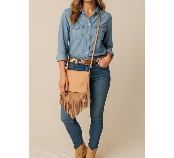 Rebecca Minkoff Handbags - Rebecca Minkoff Tan Leather Fringe Crossbody Bag - Boho Western